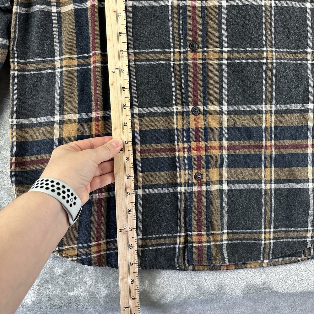 Weatherproof Vintage Shirt Men's L Blue Tan Red Plaid Flannel Lumberjack Outdoor - Picture 6 of 8